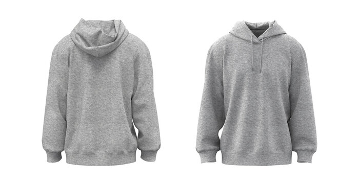 Oversized hooded sweatshirt mockup for print, 3d rendering, 3d illustration