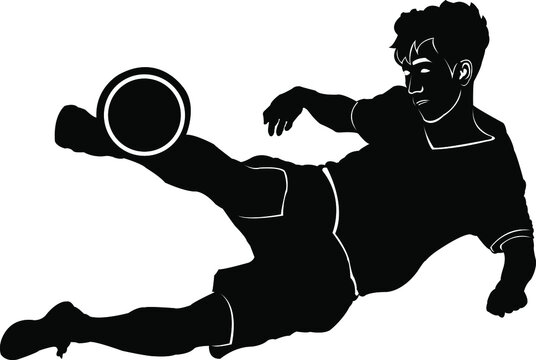 Vector Icon Of A Man Kicking A Ball In The Air