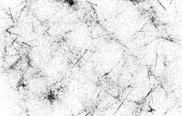 Grunge black and white pattern. Monochrome particles abstract texture. Background of cracks, scuffs, chips, stains, ink spots, lines. Dark design background surface.