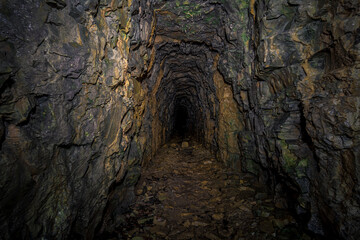An old abandoned mining facility an ore mine adit system
