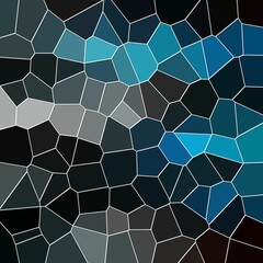 Fototapeta na wymiar Blue black pink wax shapes seamless pattern with blue tiles