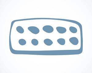 Plate with pills. Vector drawing