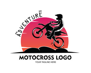 motocross logo design vector illustration