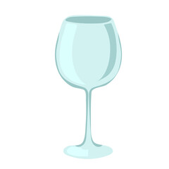 Hand-drawn  empty wine glass isolated on white background.   Vector illustration