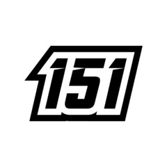 Racing number 151 logo on white background
