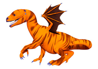 3D Rendering Fairy Tale Dragon on White