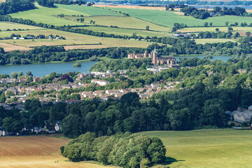 The view looking down from Cockleroy over Linlithgow, West Lothian, Scotland. - 457536150