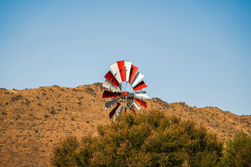 Colorful Windmill on scenic route 62 in western cape South Africa