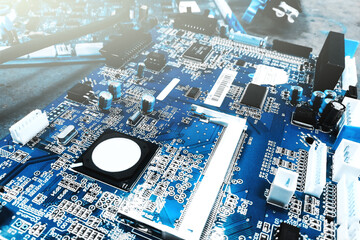 Electronic circuit board of laser printer consists of parts such as a microprocessor chip, RAM...