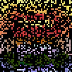 Colorful yellow red pink puzzle abstract background with squares