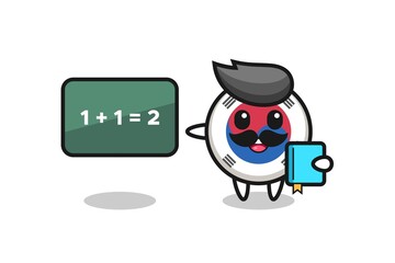 Illustration of south korea flag character as a teacher