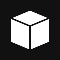 cube icon vector on grey background