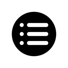 List menu icon in circle