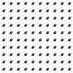 Square seamless background pattern from black real estate location symbols are different sizes and opacity. The pattern is evenly filled. Vector illustration on white background