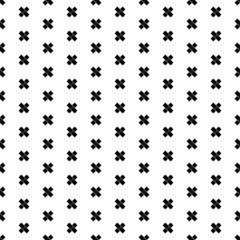 Square seamless background pattern from geometric shapes. The pattern is evenly filled with big black adhesive plaster symbols. Vector illustration on white background