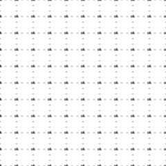 Square seamless background pattern from geometric shapes are different sizes and opacity. The pattern is evenly filled with small black ok symbols. Vector illustration on white background