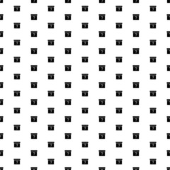 Square seamless background pattern from black gift box with a question symbols. The pattern is evenly filled. Vector illustration on white background