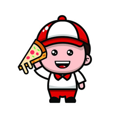 cute delivery man cartoon character illustration vector graphic