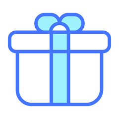 gift box vector Blue outline icon. Hindu festival, Hindu celebration icon.