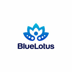 beautiful illustration lotus logo design vector