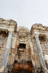 beautiful Antonine Nymphaeum (Fountain) of ancient city Sagalassos in Turkey mountains