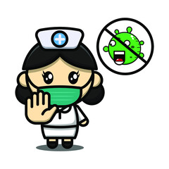Fototapeta premium cute nurse cartoon character illustration vector graphic