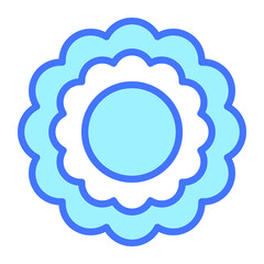 Rangoli vector Blue outline icon. Hindu festival, Hindu celebration icon.