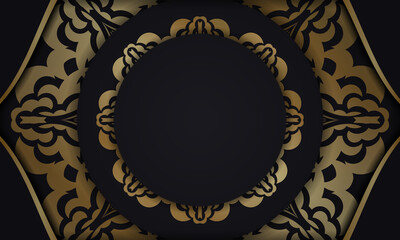 Baner in black with a luxurious gold pattern and space for your logo or text