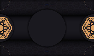 Baner in black with a luxurious orange pattern and a place for your text