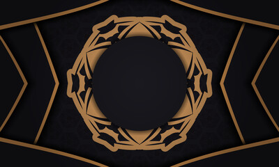 Baner in black with a luxurious orange pattern and space for text