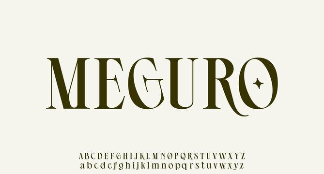 Meguro the luxury and elegant font glamour style	