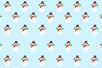  background with snowmen, christmas seamless pattern