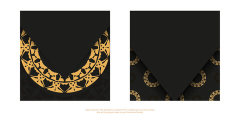 Black color brochure with brown Indian pattern