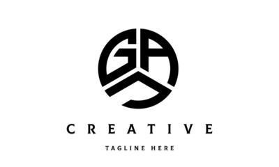 GAJ creative circle three letter logo - obrazy, fototapety, plakaty