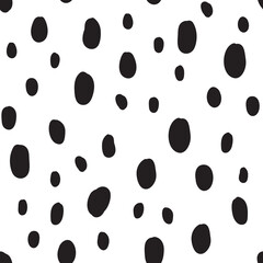 Hand drawn polka dot seamless pattern. Vector texture circle doodles.