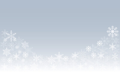 winter gray abstract background with snowflakes