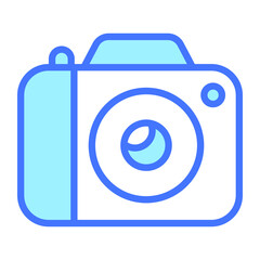 camera vector Blue outline icon. Hindu festival, Hindu celebration icon.