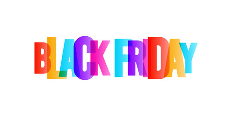 Colorful lettering word black friday