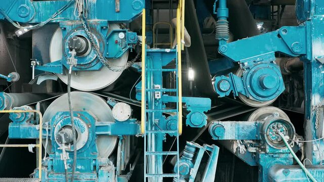 Manufactoring equipment Produce Paper Machine Shafts At Paper Mill. equipment. Paper Production