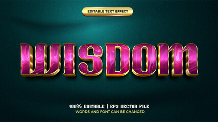 wisdom luxury purple gold 3d editable text effect style template