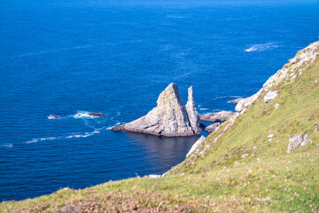 The An Bhuideal sea stack in County Donegal - The highest sea stack in Ireland