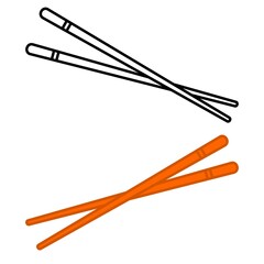 Vector illustration of chopsticks on white background