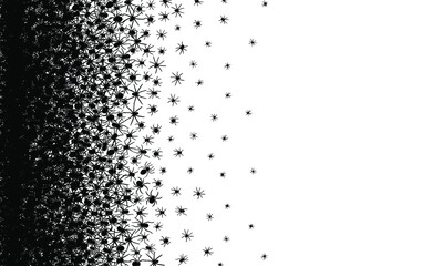 Black spiders background. Vector illustration.