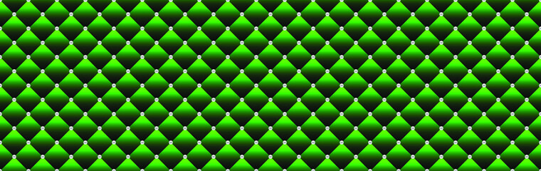 Green luxury background with beads and rhombuses. Vector illustration. 