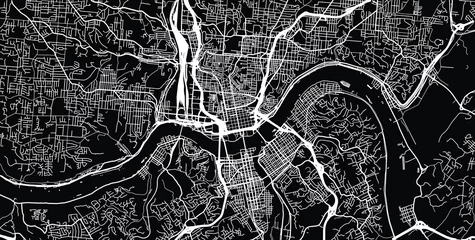Fotobehang Urban vector city map of Cincinnati, Ohio , United States of America © ink drop