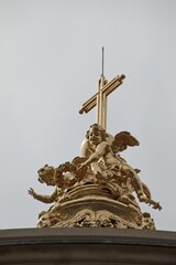 detail of the facade of a church