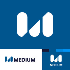 Letter M Logo Identity Design. Growt Chart Logo Simple and Flat Minimalist Monogram logo identity Abstract. Invesment Premium logo vector for Business and Brand Identity.