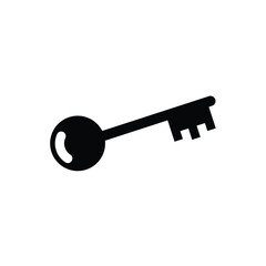 simple flat key vector isolated on white background