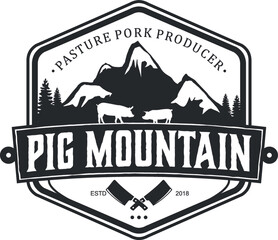 Pig mountain logo design