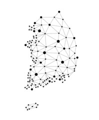 South Korea polygon modern vector map